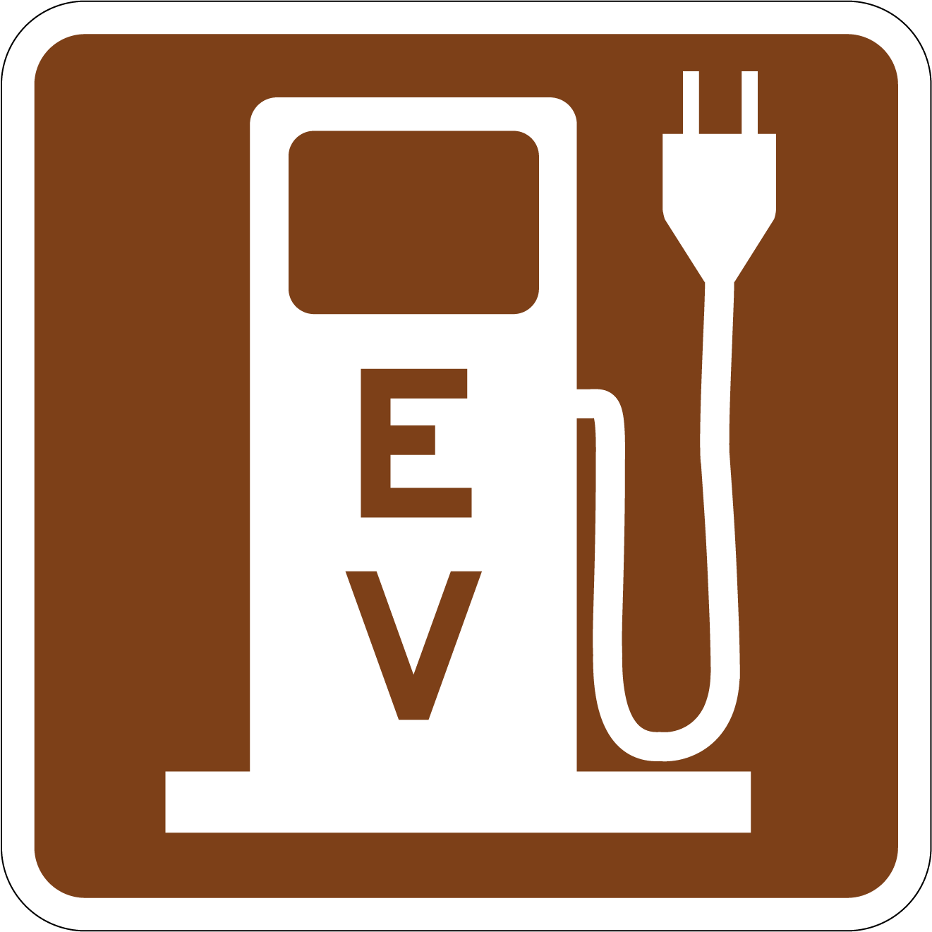 Brown Electric Vehicle Charging Sign | Streetsigns.com